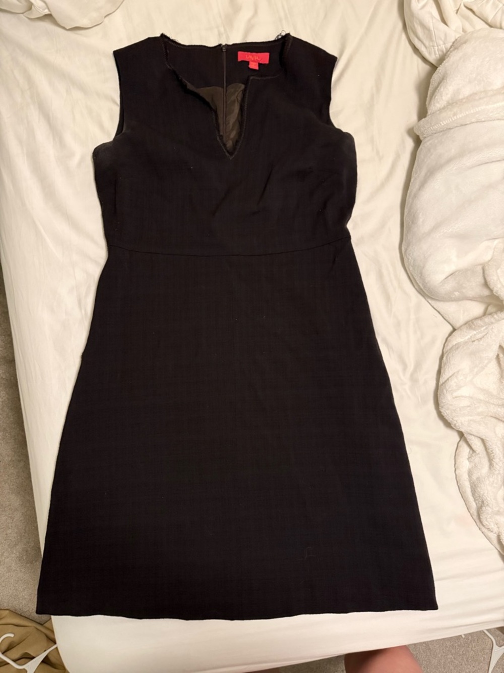 LaVia 18 - Custom Italian Dress - Black Mini Dress with V-Notch + Pockets